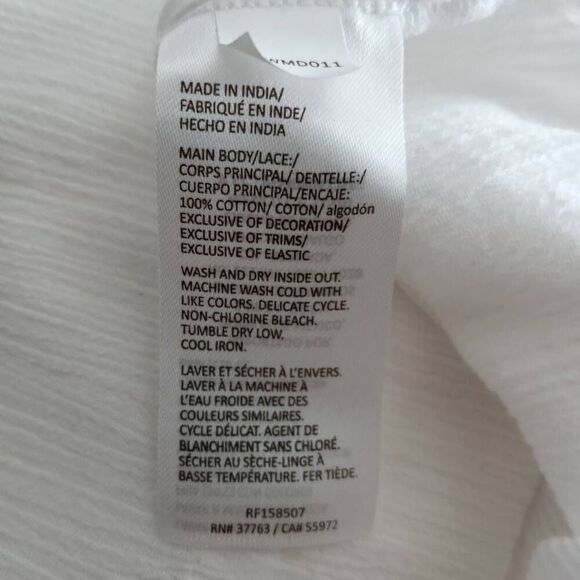 ELLA RAFAELLA WHITE EMBROIDERED PUFF LONG SLEEVE BLOUSES SZ.M EUC. - Picture 11 of 11